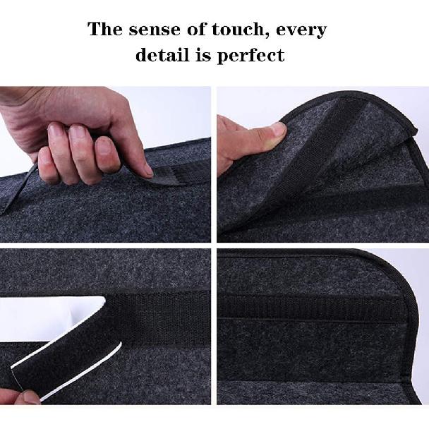 Car Storage Bag, Car Soft Storage Box Trunk Bag Travel Storage Organizer Holder Car Accessories Deep Grey