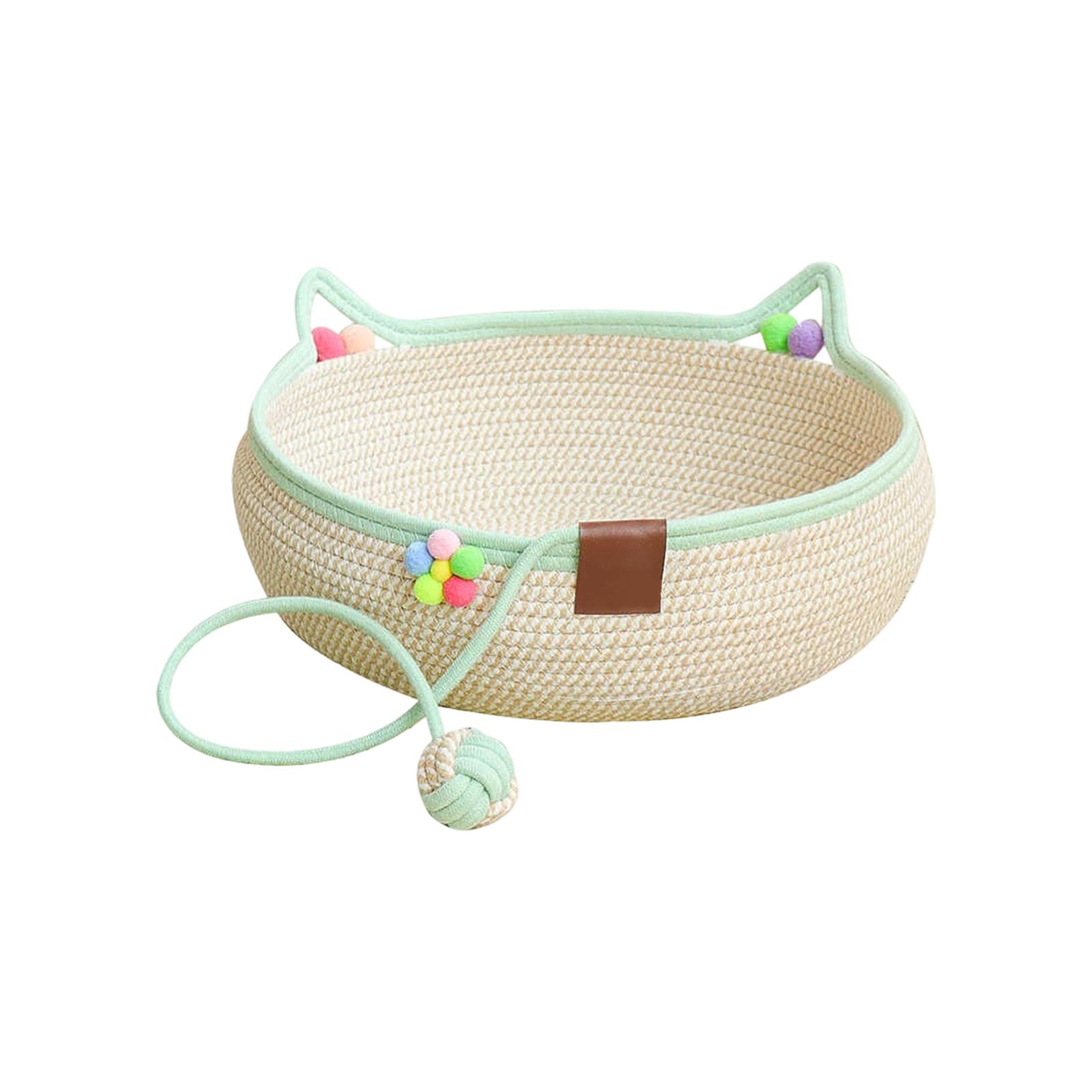 

Vine Woven Bed, Summer , Hemp Rope, Scratch Resistant And Non Shedding, Integrated Bed, Playful Ball Bed, All Universal S бежевый