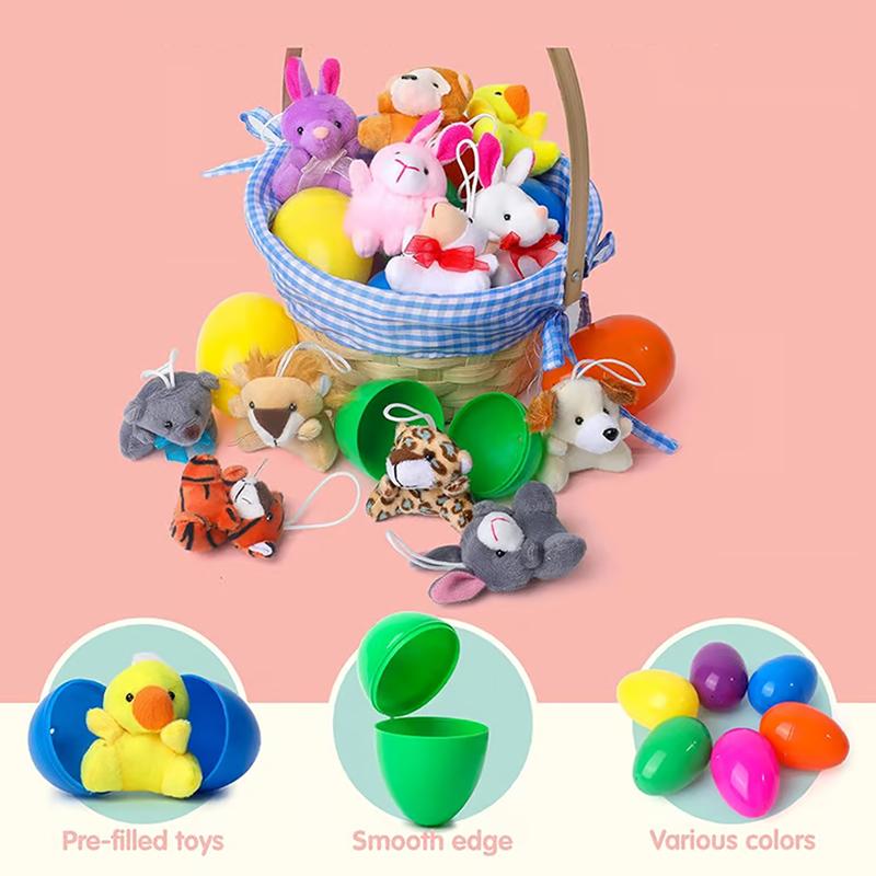 Prefilled Easter Eggs Of Mini Stuffed Animal Plush Toys For Kids Party Favors Classroom Prize Supplies
