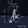 Blue Marquise Butterfly Pendant Necklace with Sparkling Accent Stones and Twisted Curve Design Elegant Jewelry for Women