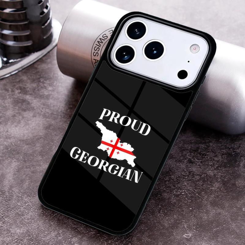 Georgia Flag Phone Case for iPhone 17 16 15 Pro Max Air 14 13 12 11 Plus Shockproof Cover