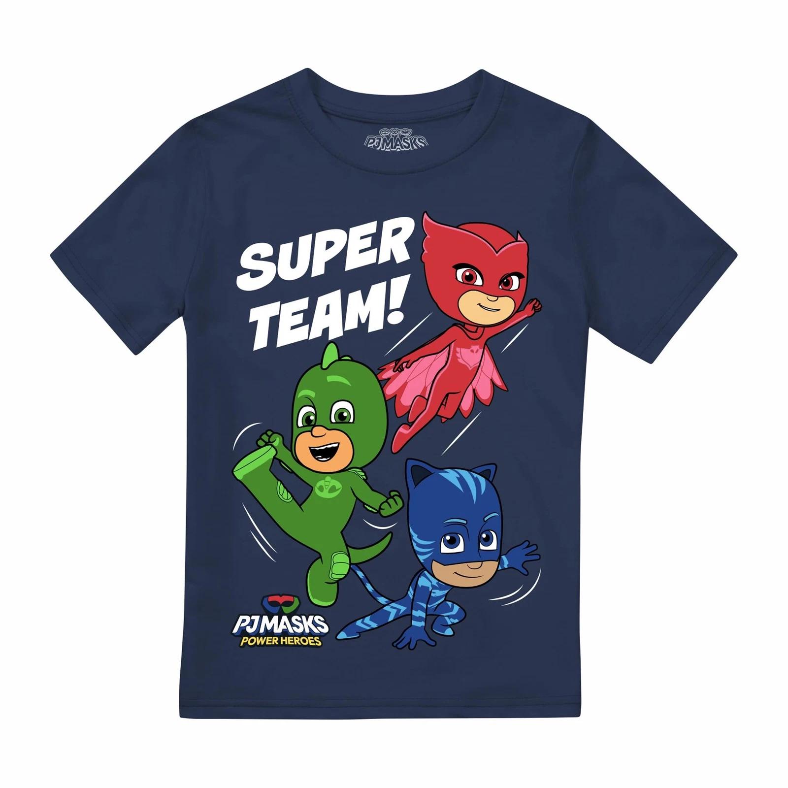 Футболка для мальчиков PJ Masks Супер Команда Верхняя футболка 3-8 лет Официальная 120