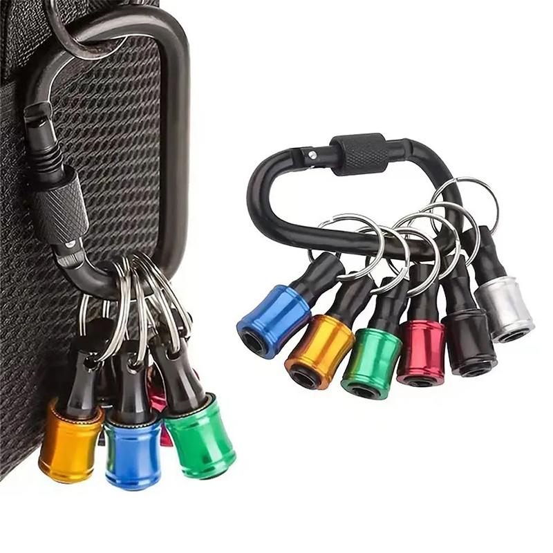 Schraubendreher-Bit-Halter 1/4 Zoll Sechskantschaft Verlängerungsstange Schnellwechsel Aluminiumlegierung Schlüsselanhänger Bohrer Schraubenadapter Handwerkzeug