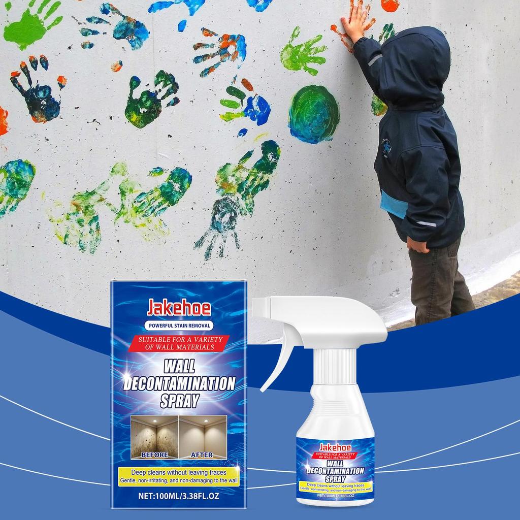 Jakehoe Wall Stain Remover Spray Wall Cleaner for Water Stains and Grime Bathroom Polishing Cleaner 100ml