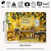2D Freshly Lemonade Backdrop, Summer Lemon Stand Photography Background Banner