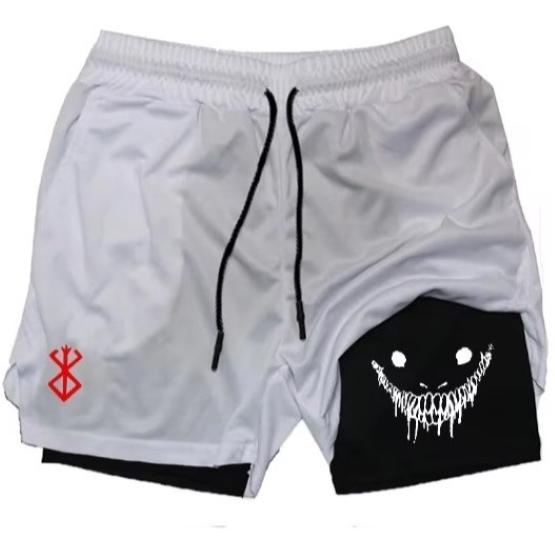 Berserk Muay Thai Kickboxning UFC MMA Mixed Martial Arts Shorts Anime Män Kvinnor Unisex Dubbelt Lager Snabbtorkande Andningsbara Sport Gym Fitness Träning