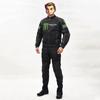 Mens All-Season Motorcycle Riding Jacket Windproof Crash-Resistant Biker Gear Black Full Set