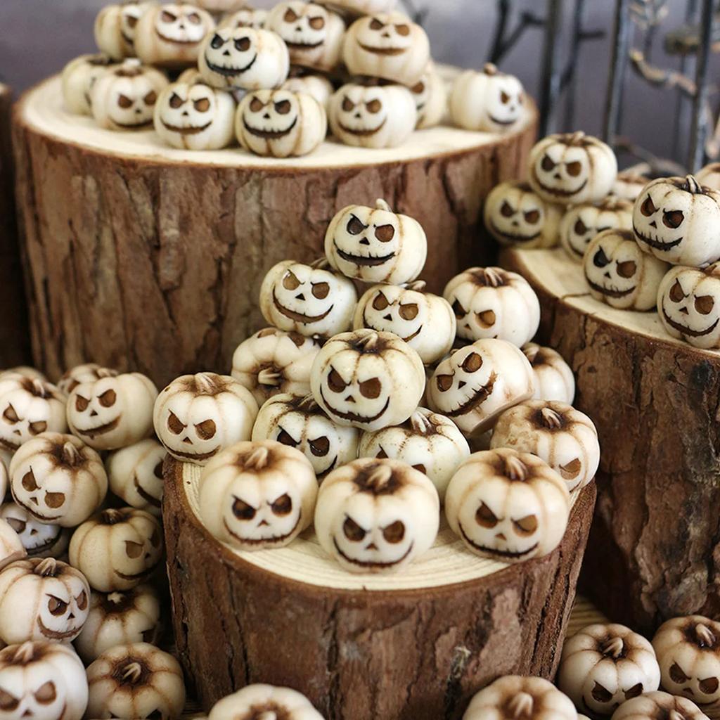 Halloween Pumpkin Decorations 20 Pcs Resin - Reusable Creepy Mini Realistic Pumpkins Creative and Interesting Garden Ornaments