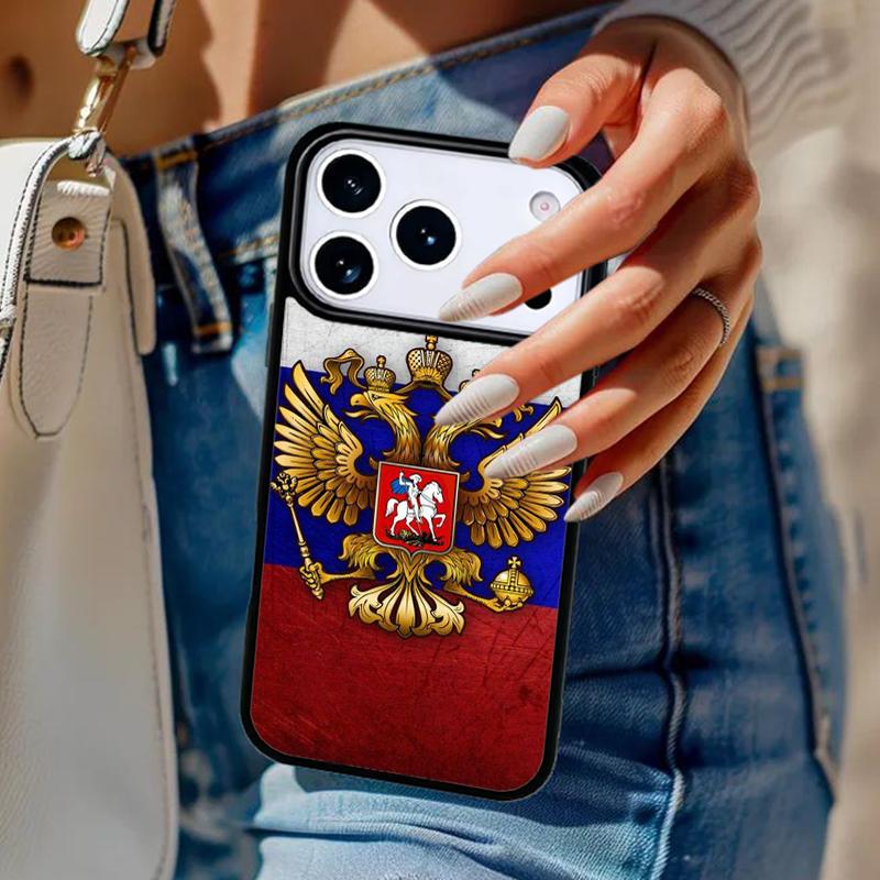 Russia Russian Coat Of Arms Phone Case For iPhone 17 Air 14 15 13 12 Max Cover For Apple 16e 11 Pro Max Plus Coque