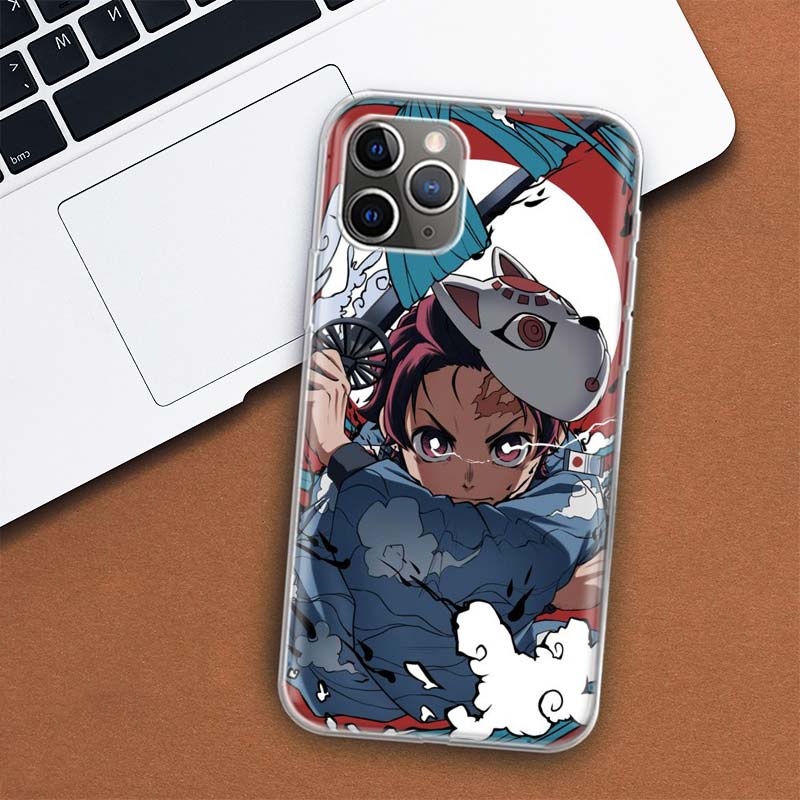 Kimetsu No Yaiba Demon Slayer Handyhülle Für Apple iPhone 11 12 13 14 Pro 7 XR X XS Max 6 6S 8 Plus + Mini 5 SE Druck Weiche Hülle