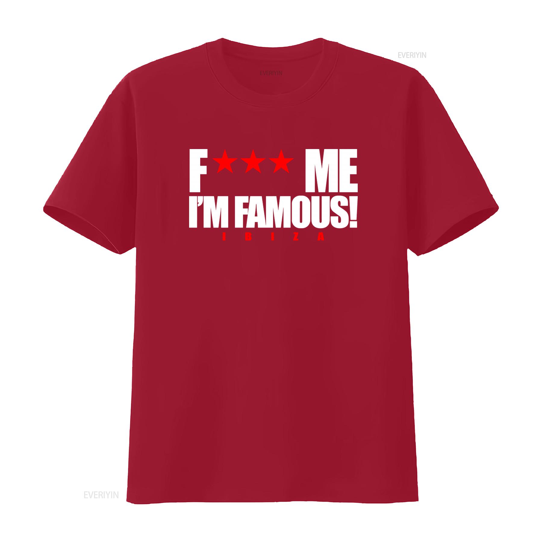 

F Me Im Famous Classic Mens T Shirt David Guetta Logo Ibiza Top White Grey Stylish and Trendy for Men vintage Washed homme S