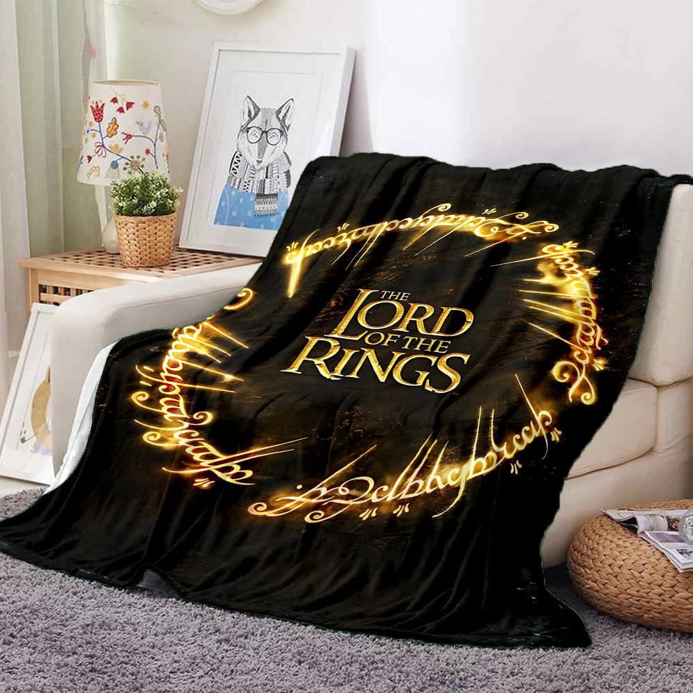 1pc The Lord of the Rings Flannel Throw Blanket - HD Printed Lightweight Soft Warm All-Season Blanket for Sofa, Bed, Travel073