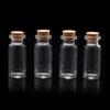 10x Clear Mini Containers Blank Transparent Message Bottles Tiny Small With Cork Stopper