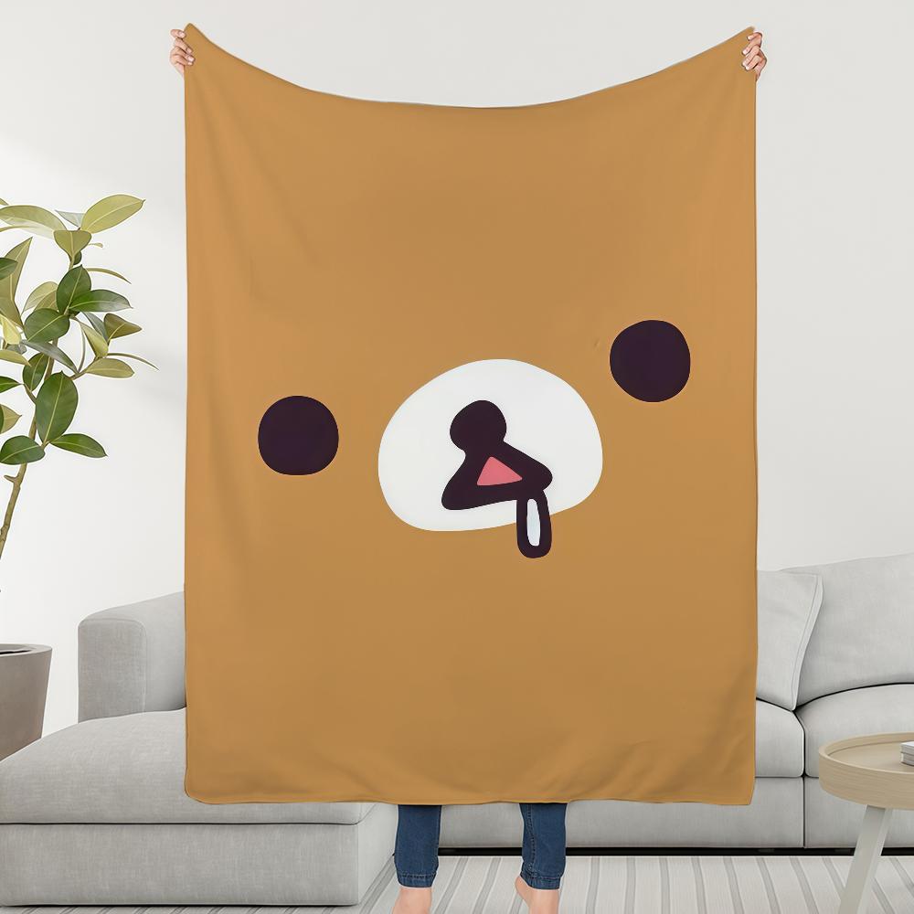 R-Rilakkuma Cute Bear Blanket Soft Warm Furry Throw Super Kids Toys Bed Sofa Car Cradle