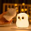 Cute Owl Silicone Rechargeable LED Night Light RGB Color Changing Ambience Lamp Cartoon Bedroom Home Decor Nice Gift for Kids