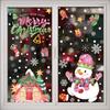 Pink Santa Claus Christmas Window Stickers Cute Reindeer Gingerbread Man Wall Sticker Home Decoration Decal Noel Kerst Navidad