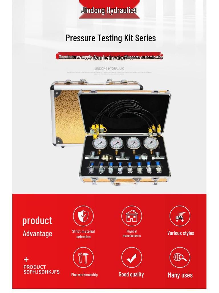 Excavator Repair Hydraulic Toolbox: Portable Pressure Test & Inflation Kit