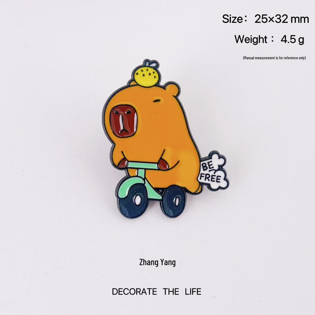 Broche Mignonne en Dessin Animé Capybara pour Sacs et Sacs à Dos