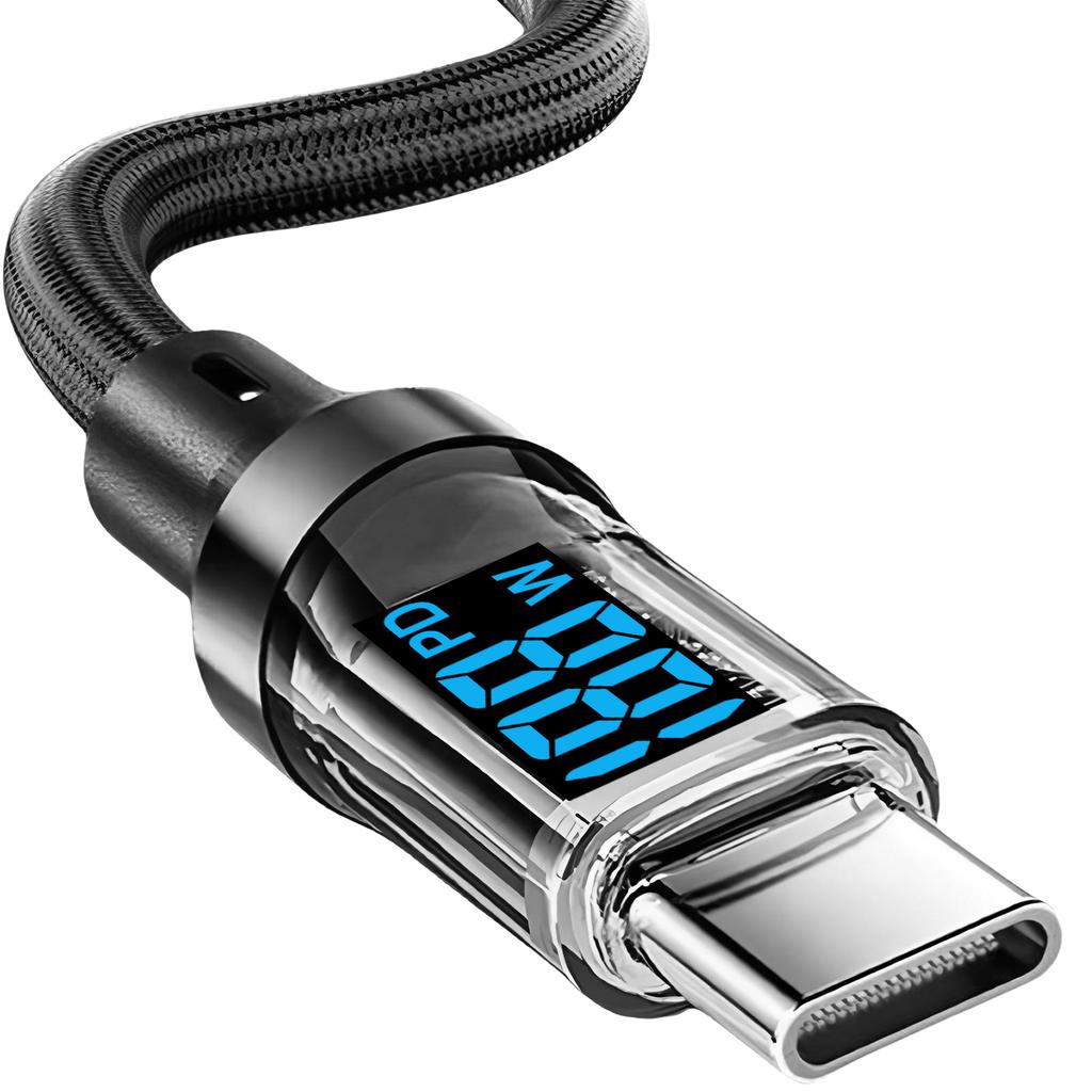 Digital Display Type C To C Cable PD Fast Charging USB C Data Cord Compatible with iPhone15 16 Samsung Huawei Tablet