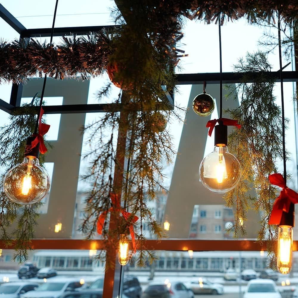 LED Edison Bulb G95 (6W) 60W Equivalent, E26 Base, Warm White, 3000K, Dimmable, Clear Filament, LED Ball Bulb, Stylish, Antique-Style, Ambient