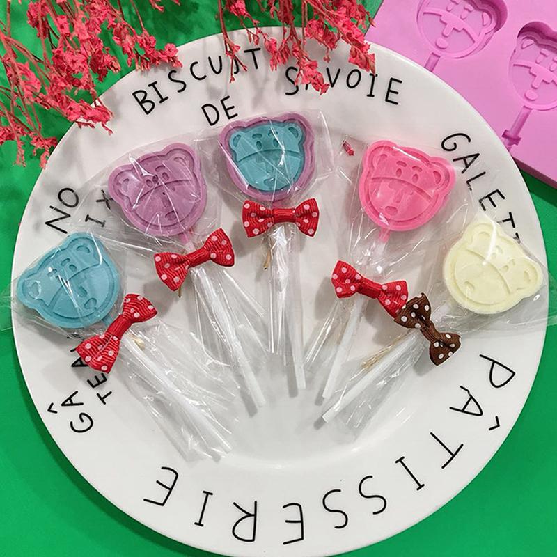 1Pc Silicone Lolly Mold Set With 12Pcs Lolly Sucker Sticks Candy Mold Sucker Molds And Chocolate Hard Candy Mold