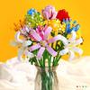 Assembling Children Puzzle Building Blocks Flower Rose Lily Bouquet Model Toy