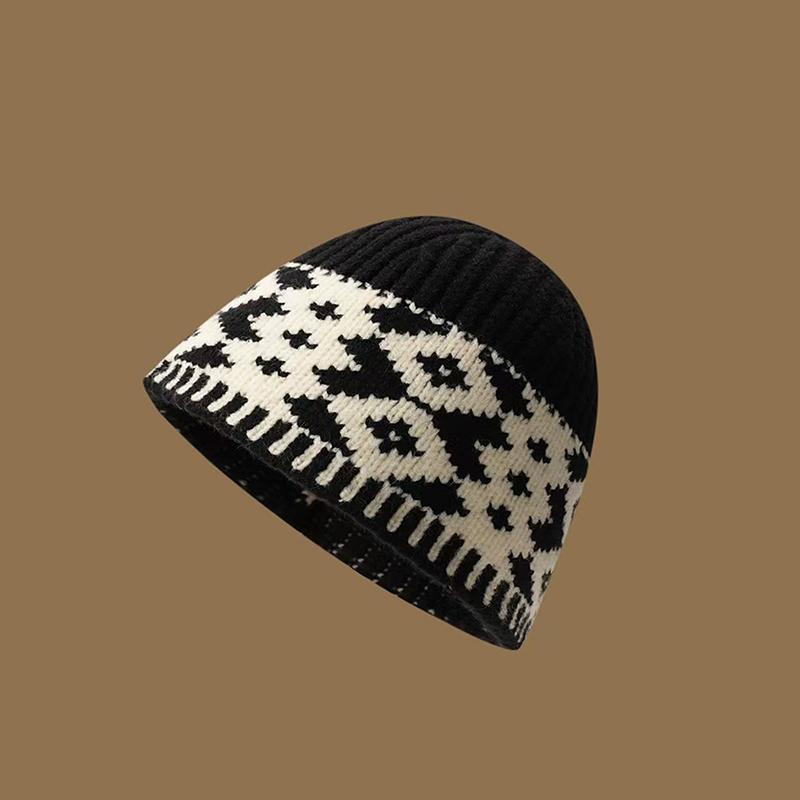 Damen Strickmütze Wollmischung Retro Wollmütze zum Warmhalten Große Kopfgröße Kältefeste Mütze für Männerkopf