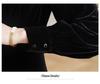 Genuine Velvet V-Neck Slim Long Dress for Women - French Chic Style