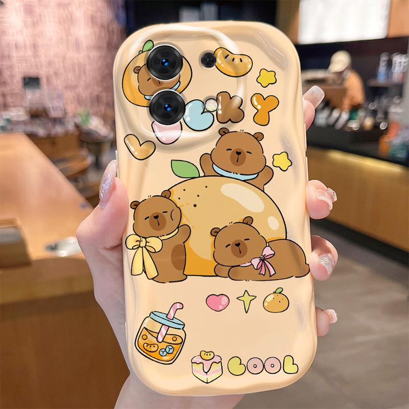 Cake Soda Cute Capybara Wave Case for Xiaomi Redmi Note 14 13 12 11 10 Pro Plus 5G 9 14C 13C 4G 12C 10C 10S Silicone Soft Cover