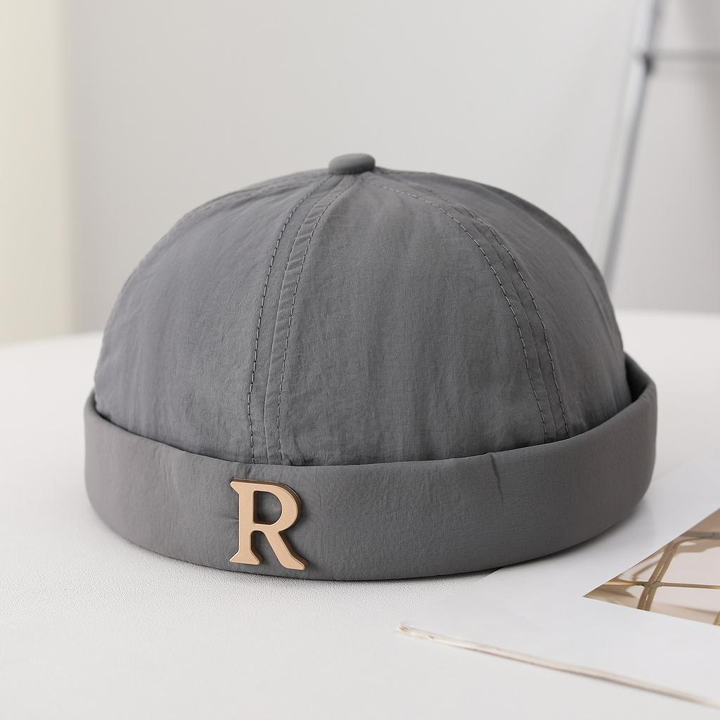 Spring/Summer Trendy Metal Lettered Owner Cap - Pure Color, Simple Design, Flat Top, Unique Sun Hat for Men and Women