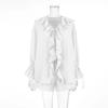 VAYLA New Casual Shorts Two-piece Set Women's Ruffled Loose Tie Top Simple Shorts Set Office Lady Female Shorts Set