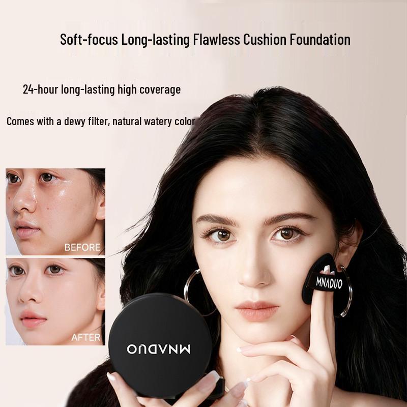 Lightweight, Long-Lasting Hydrating Concealer Cushion: Soft Focus, Natural Fit, Moisturizing, Nourishes and Suits Sensitive Skin.