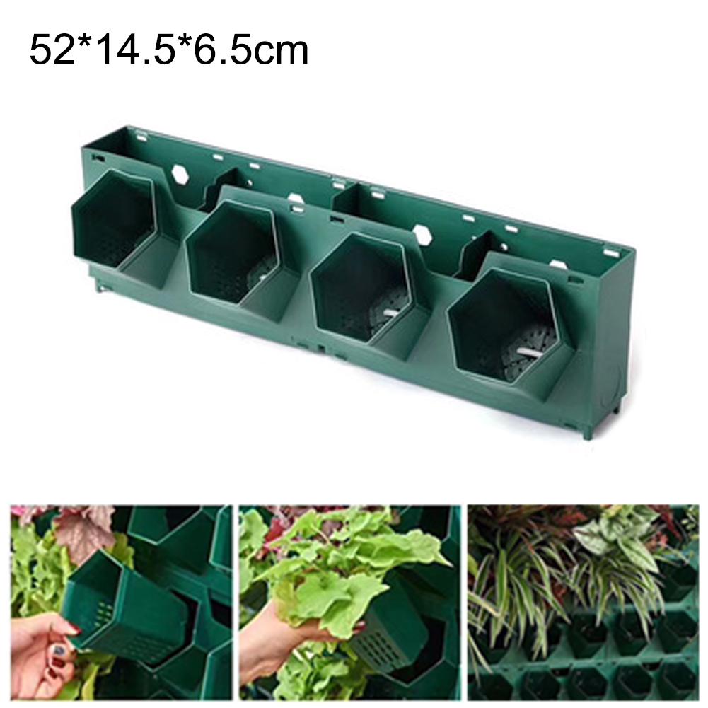 Vertical Wall Planter Four Holes Space Saving 3D Plastic Vertical Wall Plant Pot for Home Garden