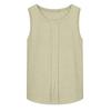 Women Sleeveless Linen Cotton Casual Tank Top Loose Fit Round Neck Lightweight Blouse for Summer Daily Wear