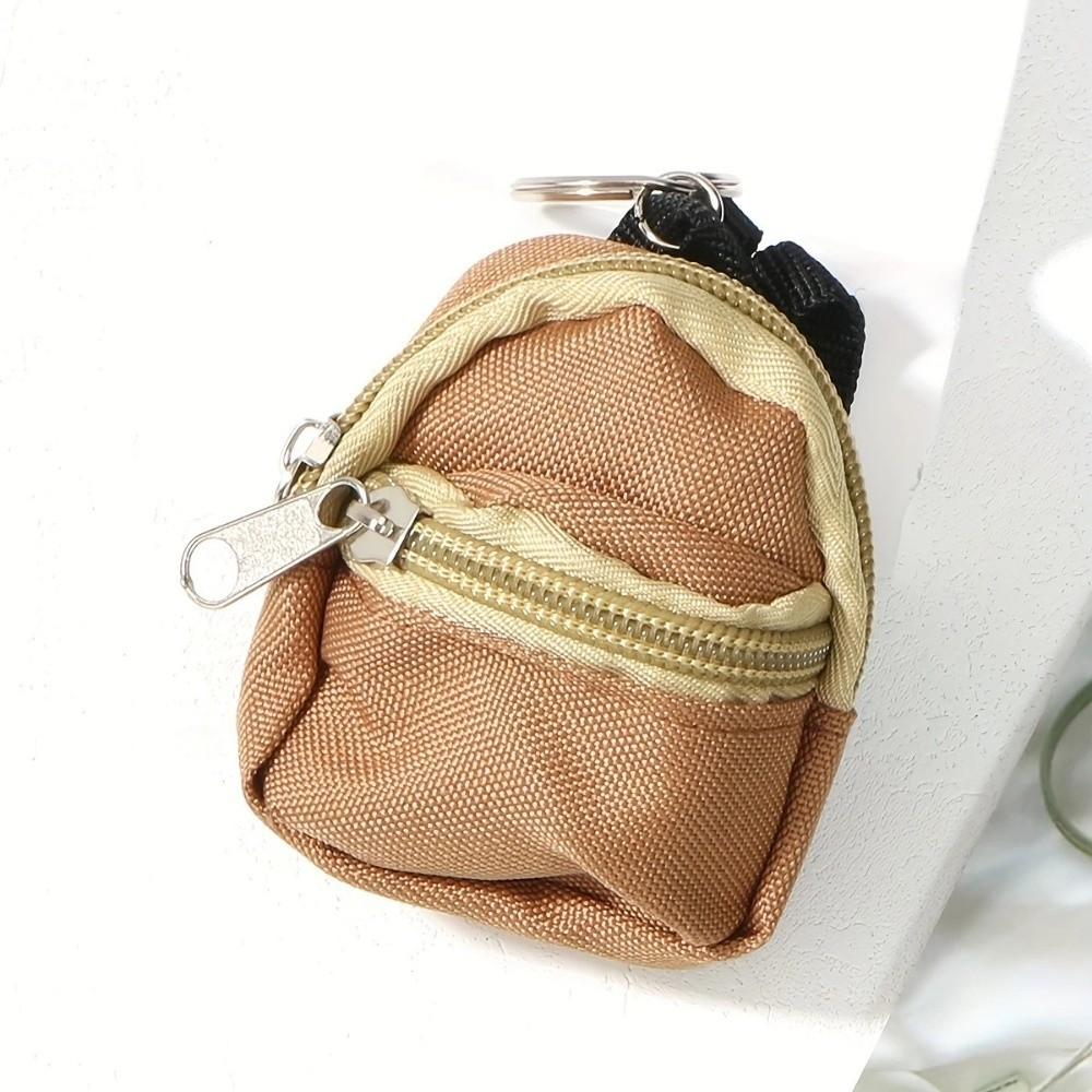 Metal Key Ring Zipper Coin Pouch Nylon Keychain Pouch New Mini Storage Bag Key Organizer