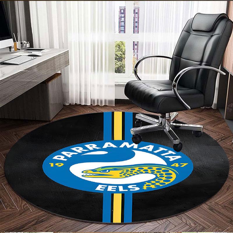 Parramatta Eels Print Round Rug, Washable Floor Carpet, For Entryway Dorm Laundry Room Office Study, Home Decor Birthday Christmas Gift