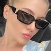 New Sunglasses Metal V Square Fashion Sunglasses Lady Retro Street Po Candy Colored Glasses Ins
