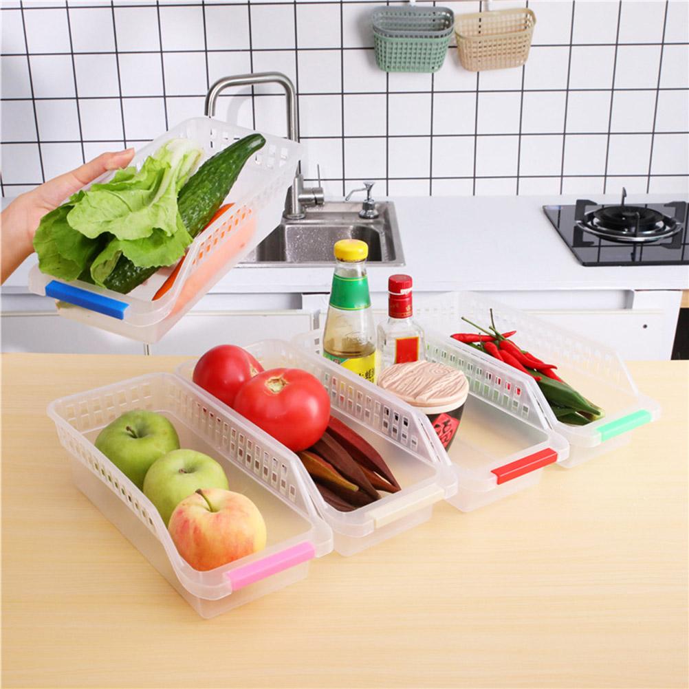 Space Saving Refrigerator Food Storage Box Kitchen Storage Baskets Fridge Freezer Shelf Large Capacity Freezer Organiser
