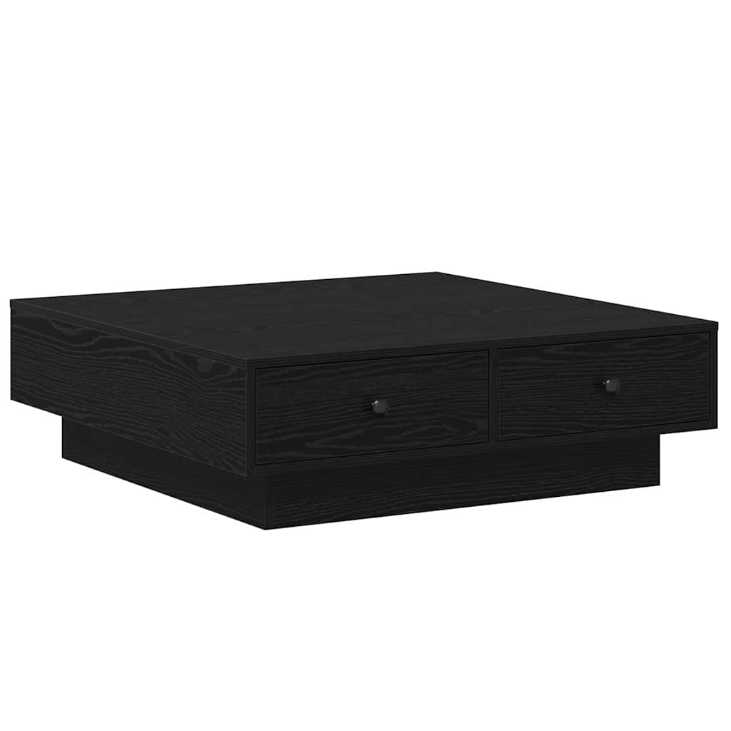 Coffee Table Black Oak Effect 90 x 90 x 28 cm Engineered Wood