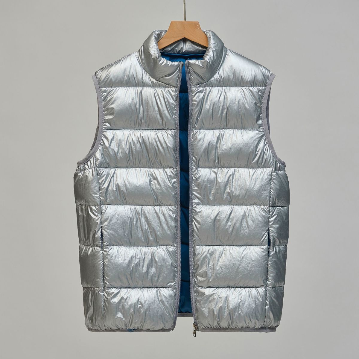 

Осень и Зима Молодежные Мужские Пуховые Хлопковые Легкие Жилеты Зимние Жилеты Пальто XL серебряный