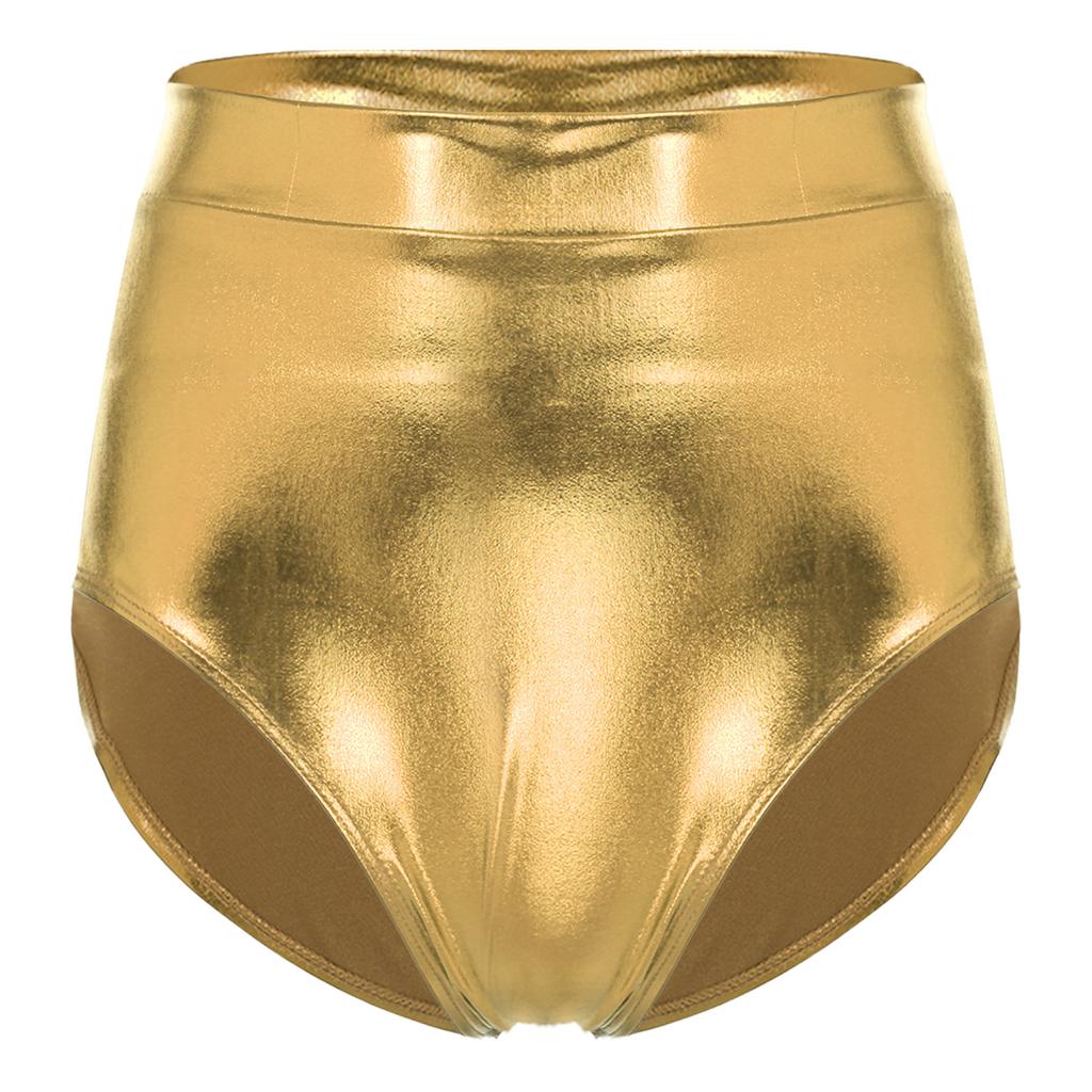 Women's Shorts Wetlook Hotpants Metallic Panties Shiny Stretch Dance Shorts Party Disco Night Club Costume