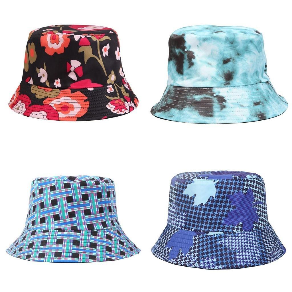 Trendy Flower Patterned Fisherman Hat Sun Hat Breathable Polyester