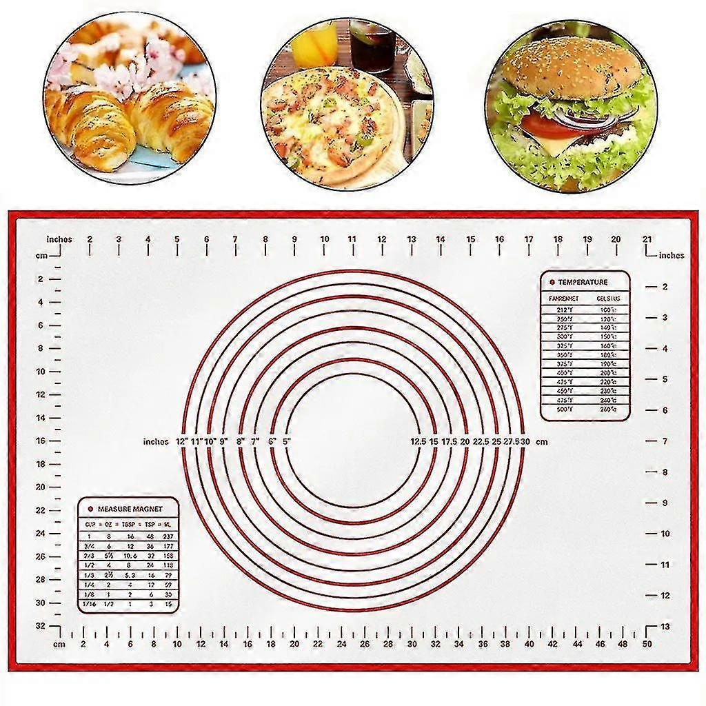 Baking Mat Silicone, 60x40cm Silicone Mat Dough Mat Rolling Mat, Non-slip Bpa-free Non-stick Washable