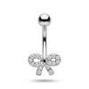 1Pcs14G Stainless Steel Ladies Navel Ring With Copper Zirconia, Simple And Stylish Piercing Jewelry