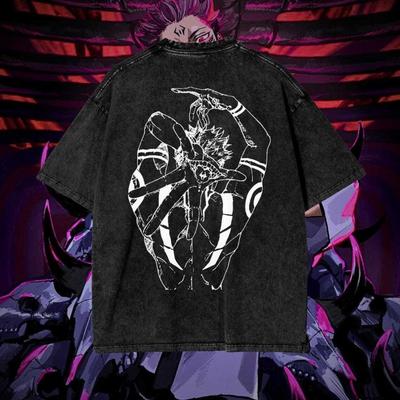 Maglietta Vintage Sukuna, T-shirt per Amanti degli Anime, Maglietta per Amanti dei Manga
