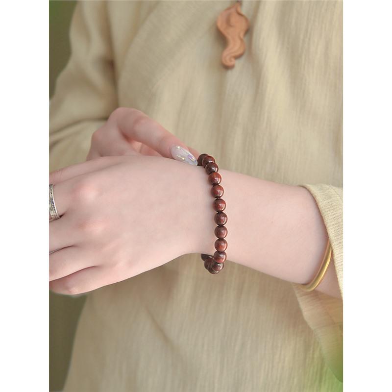 Buddhist Beads Bracelet: Indian Rosewood & Gold Star – Unisex, Fragrant, Chinese Style Standard