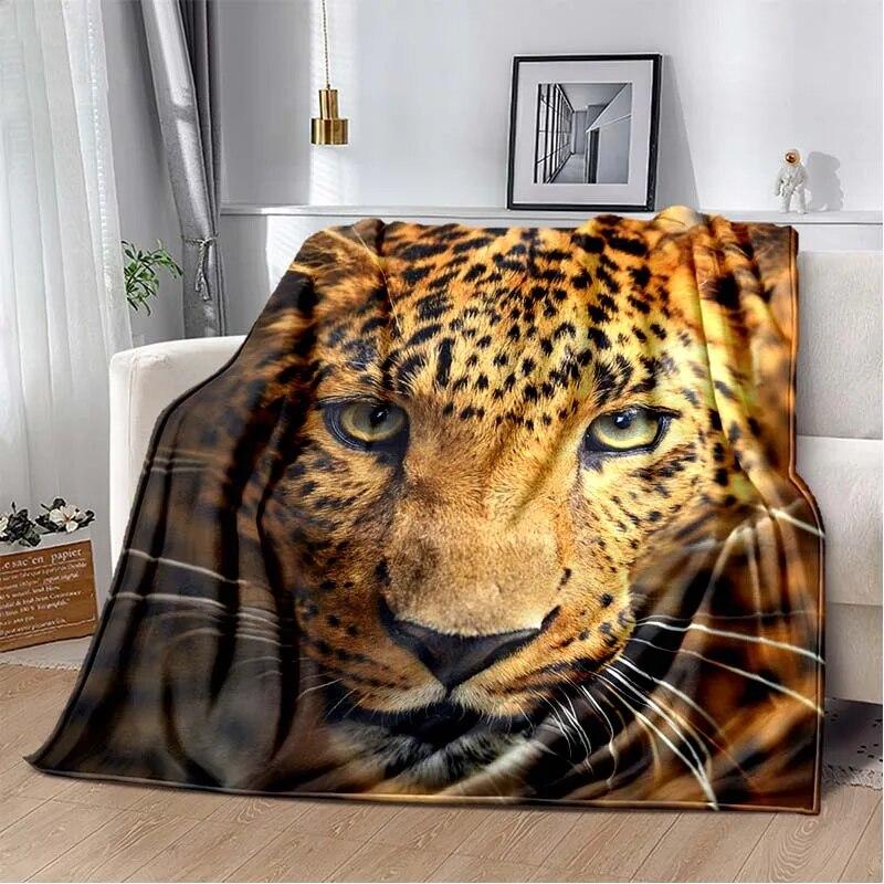 3d Tier Gepard Leopard Cartoon Blanket for Bed Picnic Blanket Sofa Thin Blanket Air Conditioning Blanket Customized Blankets