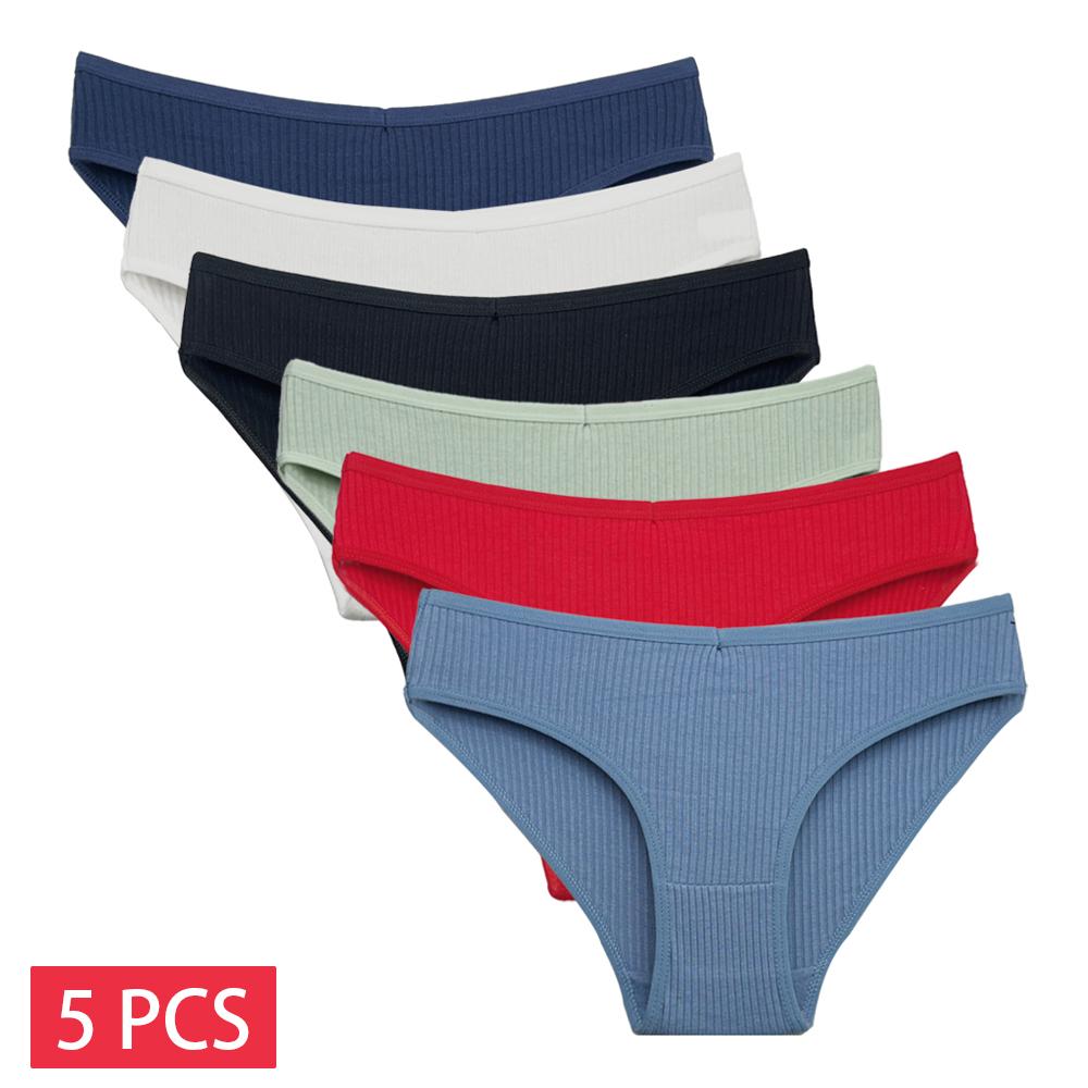 Lady Cotton Panty 5 PCS/SET Solid Color Underpants Seamless Panties For Women Cotton Briefs