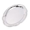 Elegancka Vintage Lustrzana Taca Owalna Stal Nierdzewna Posrebrzana 28cm