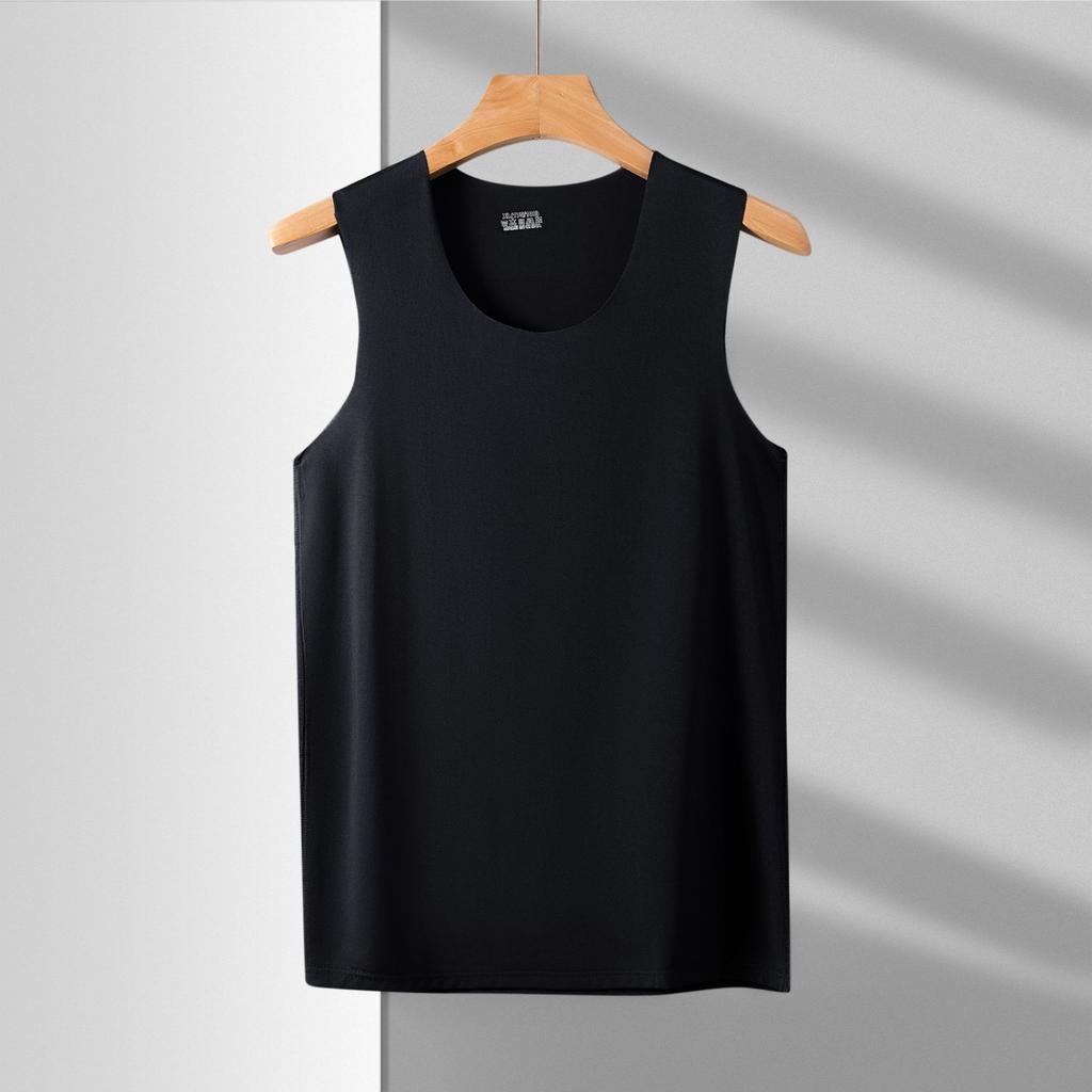 Men's seamless vest sleeveless version V-neck ice silk tight sports hurdles super elastic summer slim fit handsome
